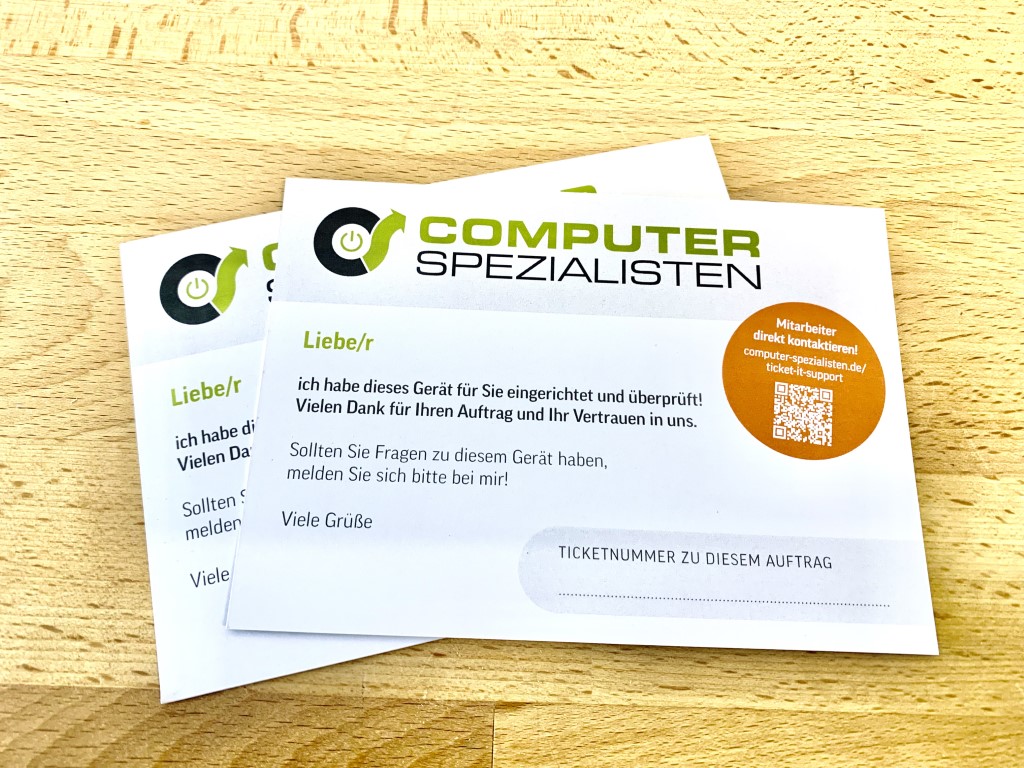 Auf der IT-Service-Karte finden Sie die Ticketnummer. Auf der IT-Service-Karte finden Sie die Ticketnummer.